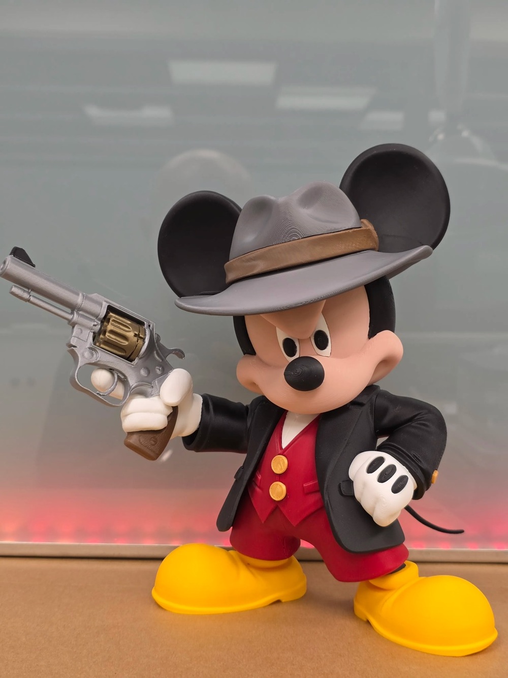Disney Mickey Mouse Western Figurine - Black, Red & Yellow Accented